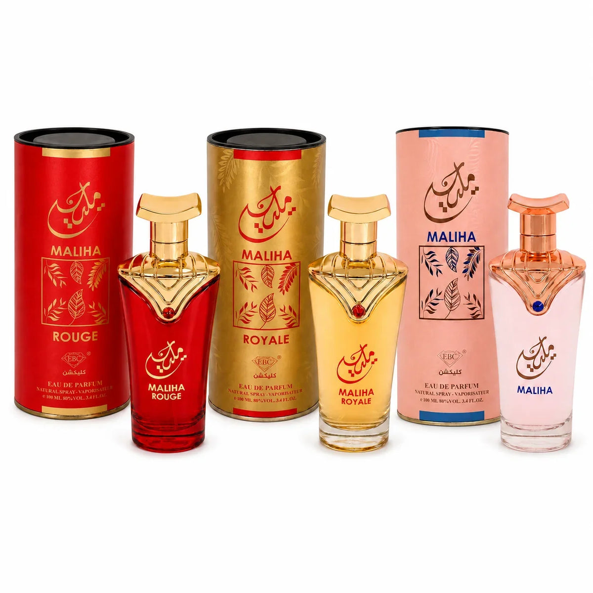 3 Piece Perfume Gift Set for Women – Maliha, Maliha Rouge & Maliha Royale Eau de Parfum, 3.4 Fl Oz Each