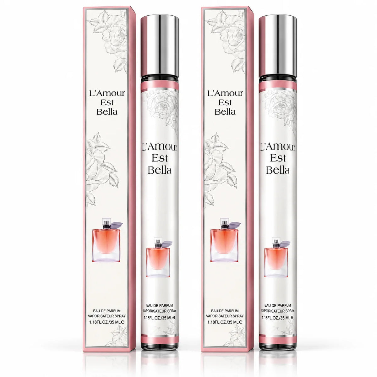 L’Amour Est Bella Women’s Travel Perfume Spray – 2 Pack