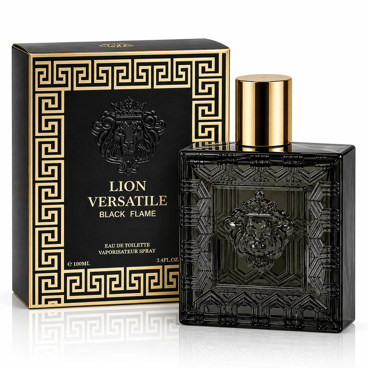 Lion Versatile Black Flame for Men - 100ml / 3.4 Fl Oz Eau de Toilette Spray Woody Spicy Cologne Men