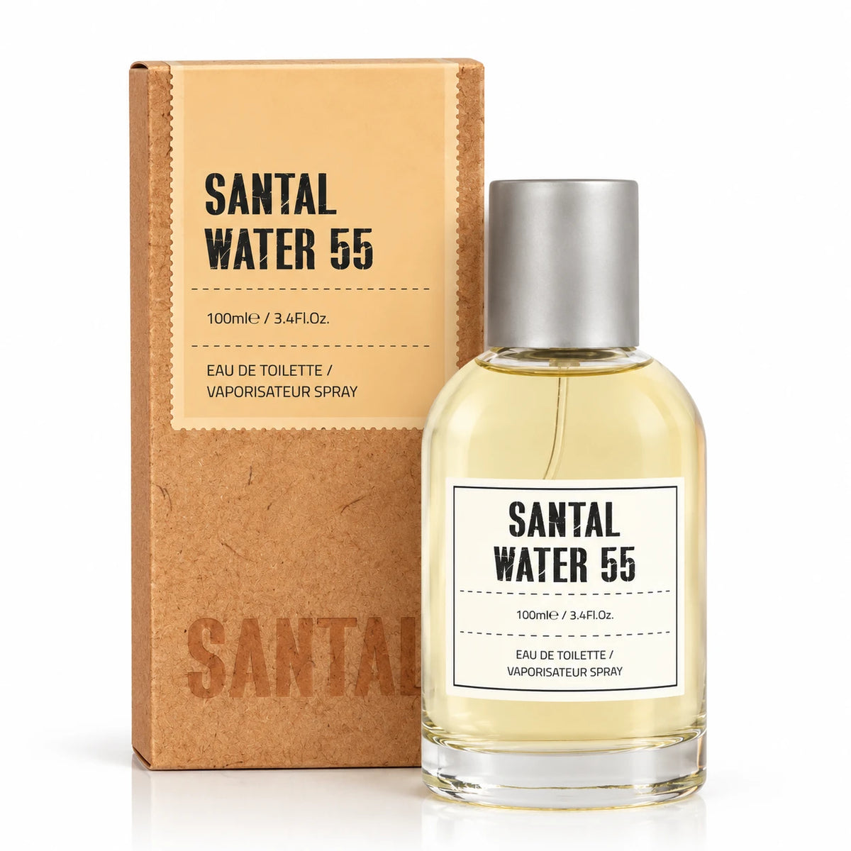 Santal Water 55 Perfume For Unisex - 100ml / 3.4 Fl Oz Eau de Toilette Natural Spray Woody Fragrance
