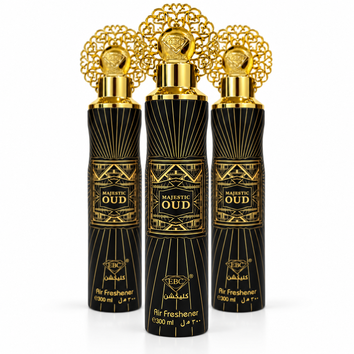 Majestic Oud Air Freshener 300ml - Oud Fragrance Spray - Long Lasting Room Freshener - Home, Office & Car Air Freshener - Rich Oud Scent