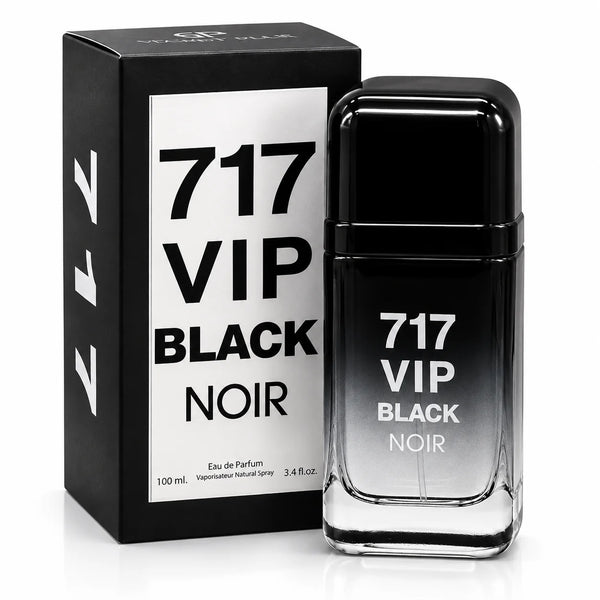 717 VIP Black Noir Eau de Parfum for Men 100ml / 3.4 fl oz – Long Lasting Men's Perfume Spray Fresh