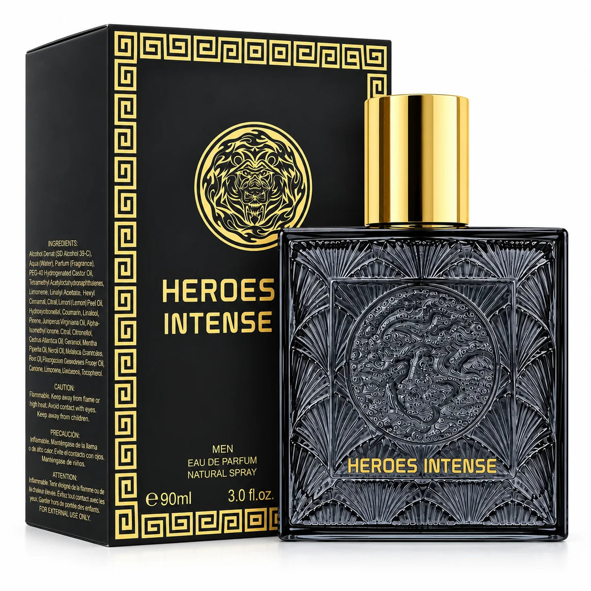 Heroes Intense Eau de Parfum for Men 90ml / 3.0 fl oz - Men's Perfume Spray, Everyday Fragrance