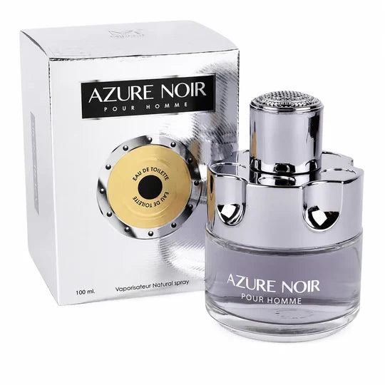 Azure Noir Pour Homme Eau de Parfum for Men 3.4 Fl Oz (100ml) - Long Lasting Woody Aromatic Men's