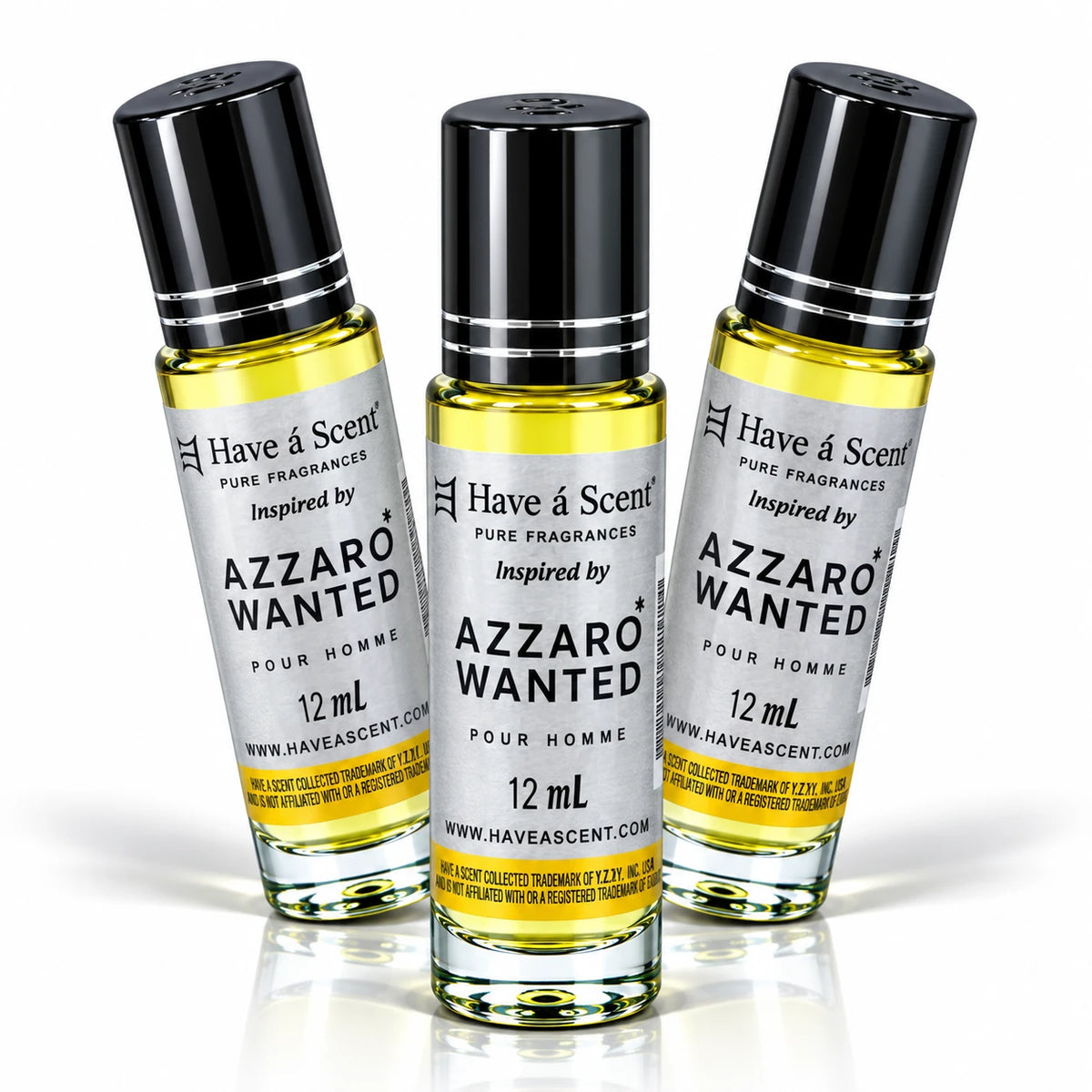 Azurro Wanted Roll on Perfume Oil For Men - 12 ml - 3 Pack - AromaBlooms