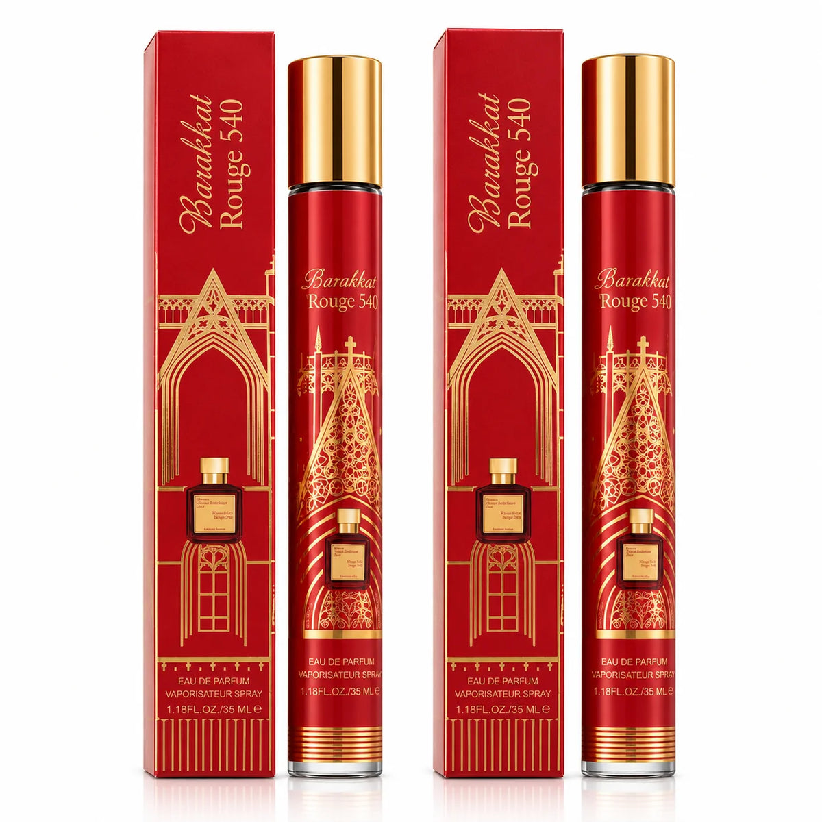 Barakkat Rouge 540 Women’s Travel Perfume Spray – 2 Pack