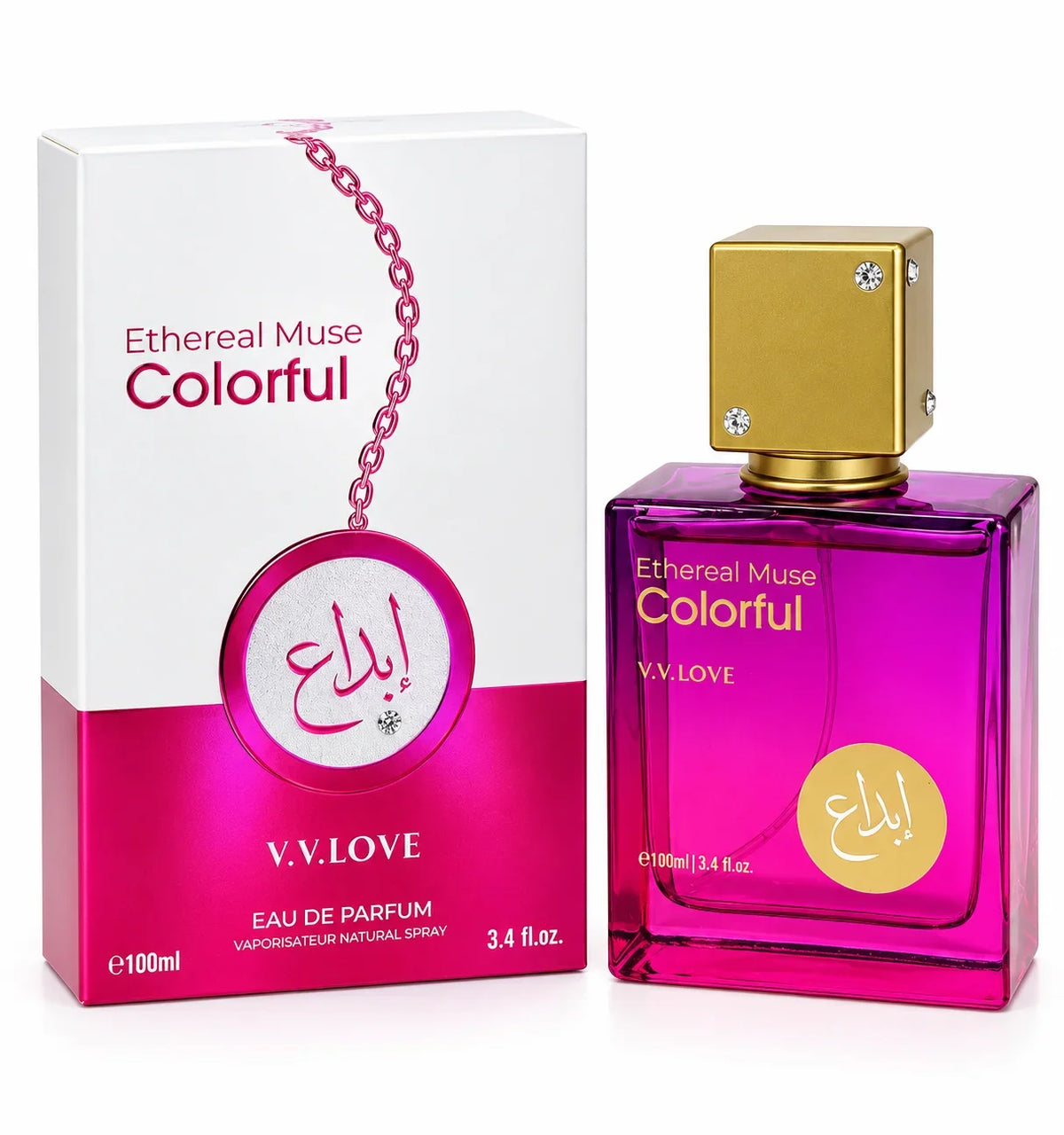 Ethereal Muse Colorful Eau de Parfum 100ml / 3.4 Fl Oz – Full Size EDP Fragrance Spray, Unisex Everyday Perfume for Daytime, Evening & Special Occasion Wear