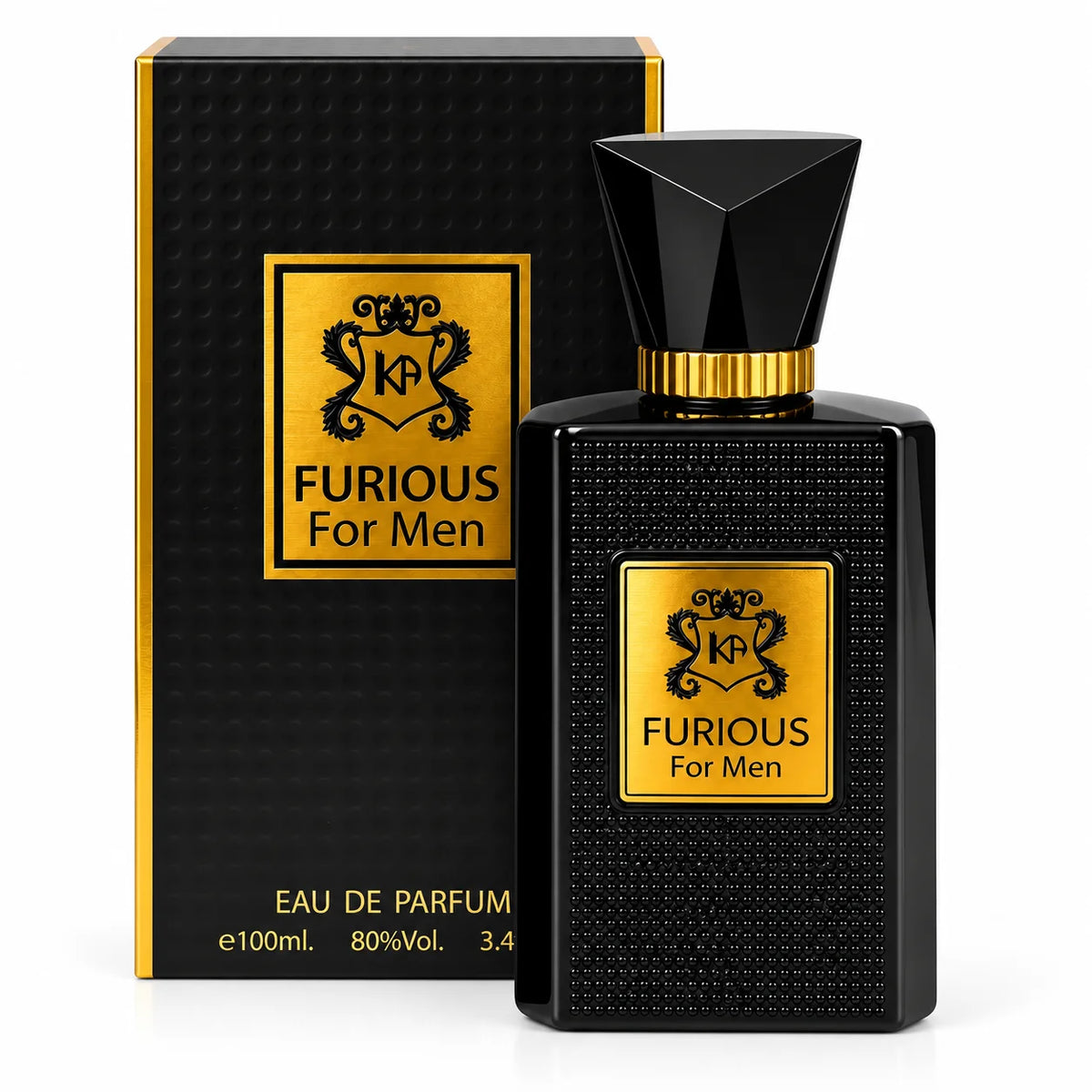 Furious Eau de Parfum for Men 100ml - Long Lasting Men's Perfume - Black Fragrance - Everyday & Evening Scent