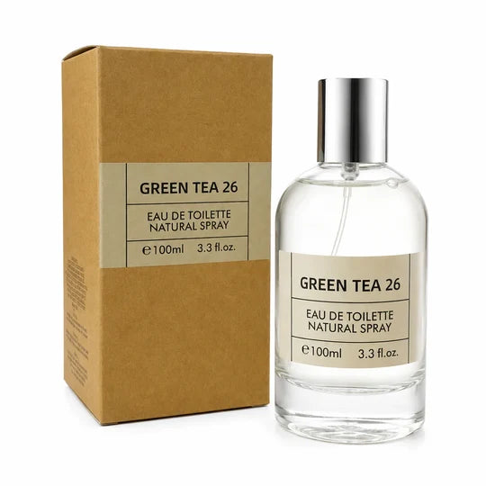 Green Tea 26 Eau de Toilette 100ml / 3.3 Fl Oz – Fresh Citrus Green Tea Perfume for Women & Men, Long Lasting Clean Everyday Fragrance