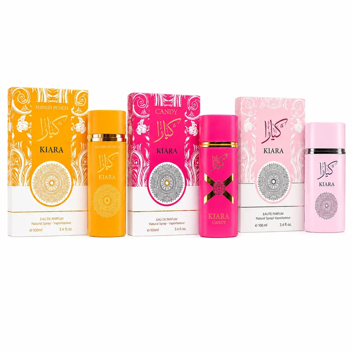 Kiara Women's Perfume Gift Set – Candy, Mango Punch & Pink Eau de Parfum 3 Piece Fragrance