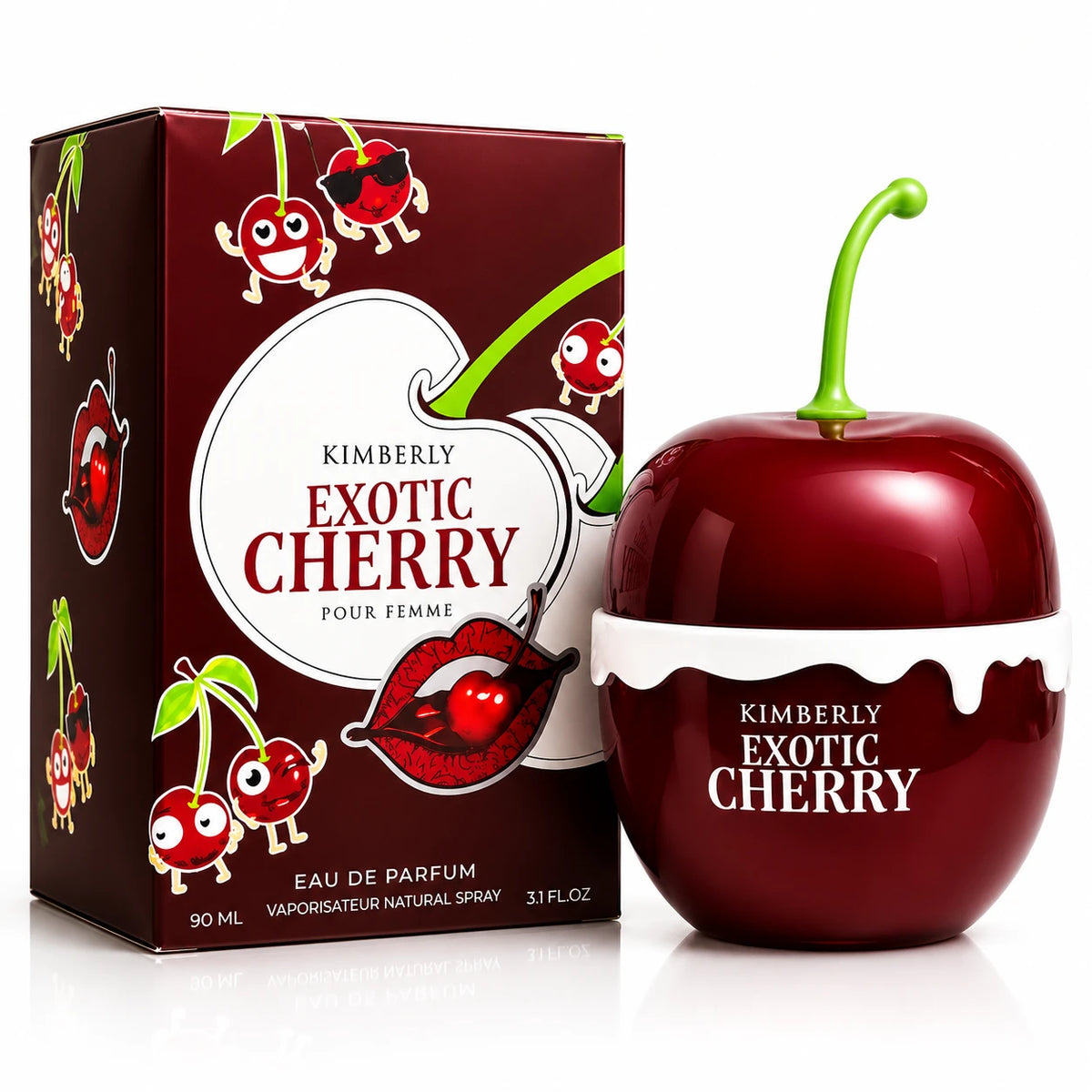Kimberly Exotic Cherry Eau de Parfum for Women, 3.0 Fl Oz (90ml) - Long Lasting Sweet Cherry Scent