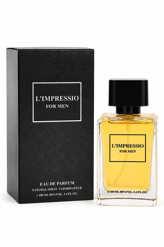 L'Impressio Eau de Parfum for Men 100ml / 3.4 Fl Oz – Men's Cologne Natural Spray, Full Size Masculine Fragrance for Everyday, Evening & Special Occasion Wear