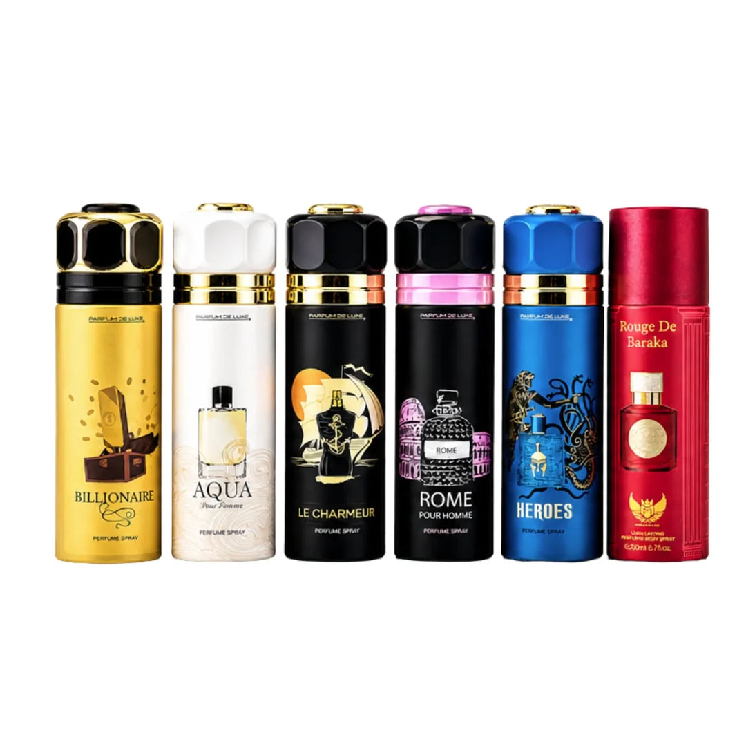 Men’s Perfume Body Spray 6 Pack – Long Lasting Fragrance Set – Fresh Masculine Scents