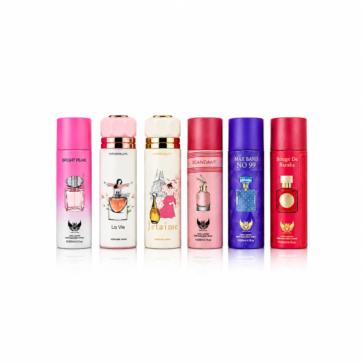 Women’s Perfume Body Spray 6 Pack - Floral & Sweet Fragrance Set - Long Lasting Scents