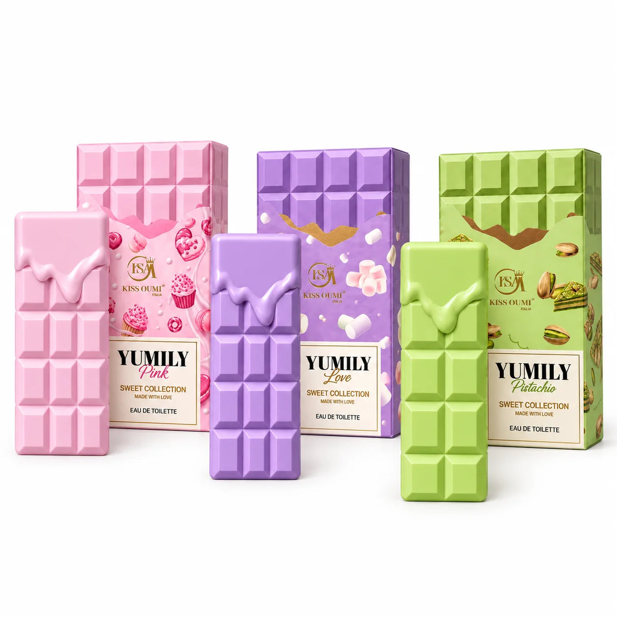 Sweet Fragrance Perfume Gift Set for Women - 3 Piece Eau de Toilette Collection - Pink, Pistachio & Sweet Scent Perfumes - Everyday Fragrance Gift Set