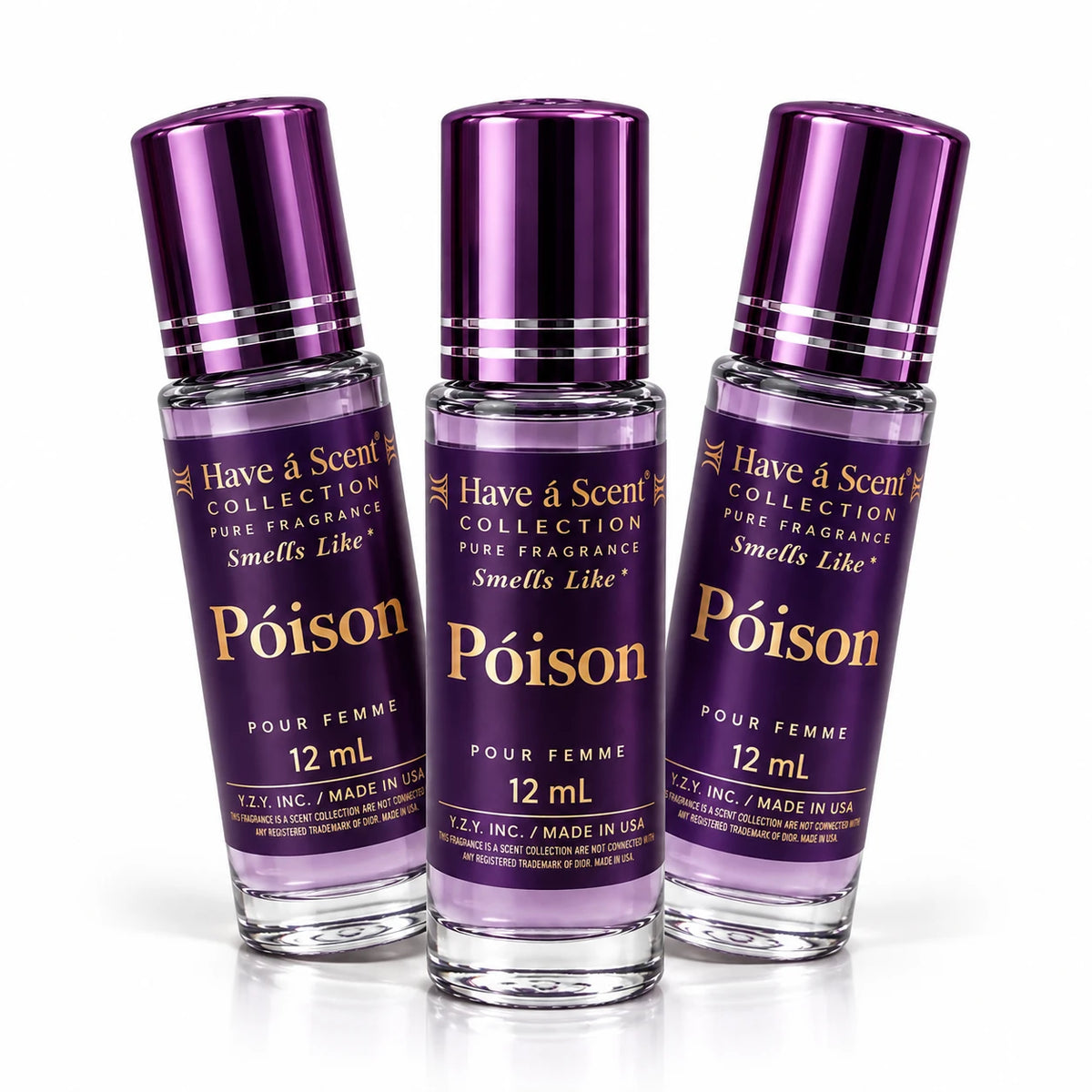 Poison Roll on Perfume Oil For Women - 12 ml - 3 Pack - AromaBlooms