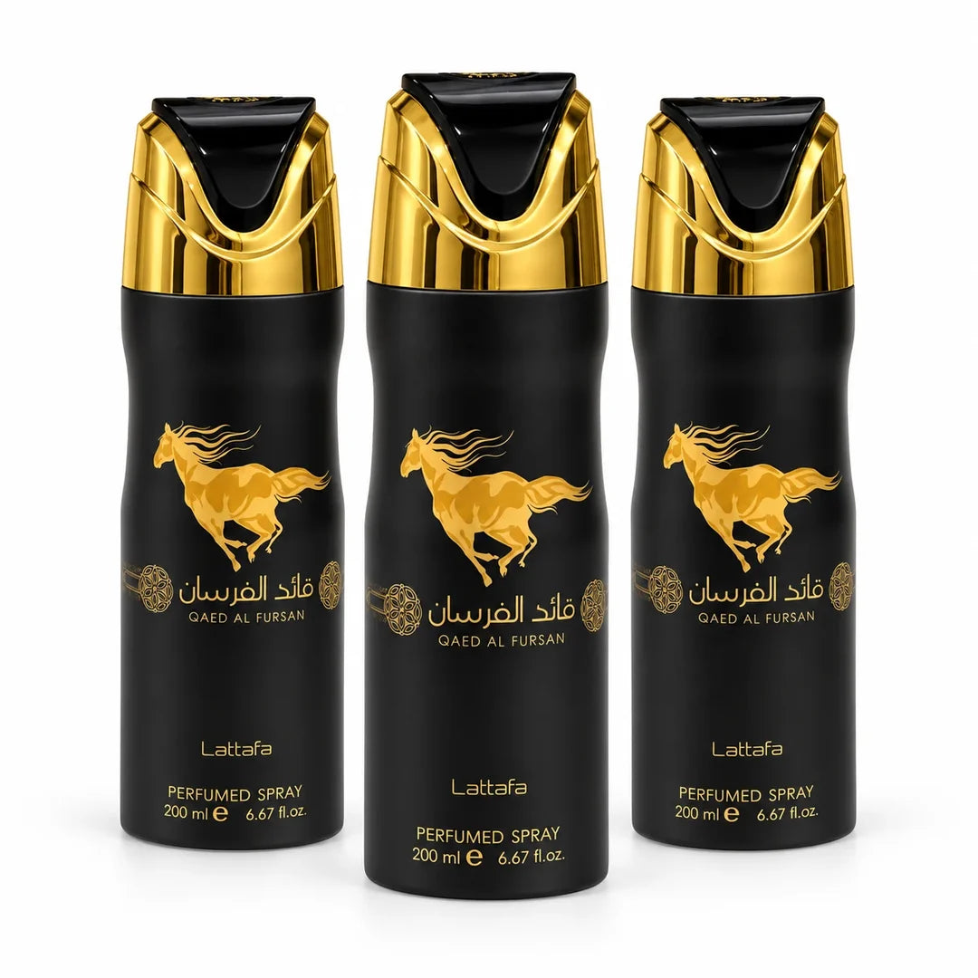 Qaed Al Fursan Perfumed Body Spray 200ml - Unisex Arabic Perfume - Fruity Woody Oud Fragrance - Pineapple Amber Scent