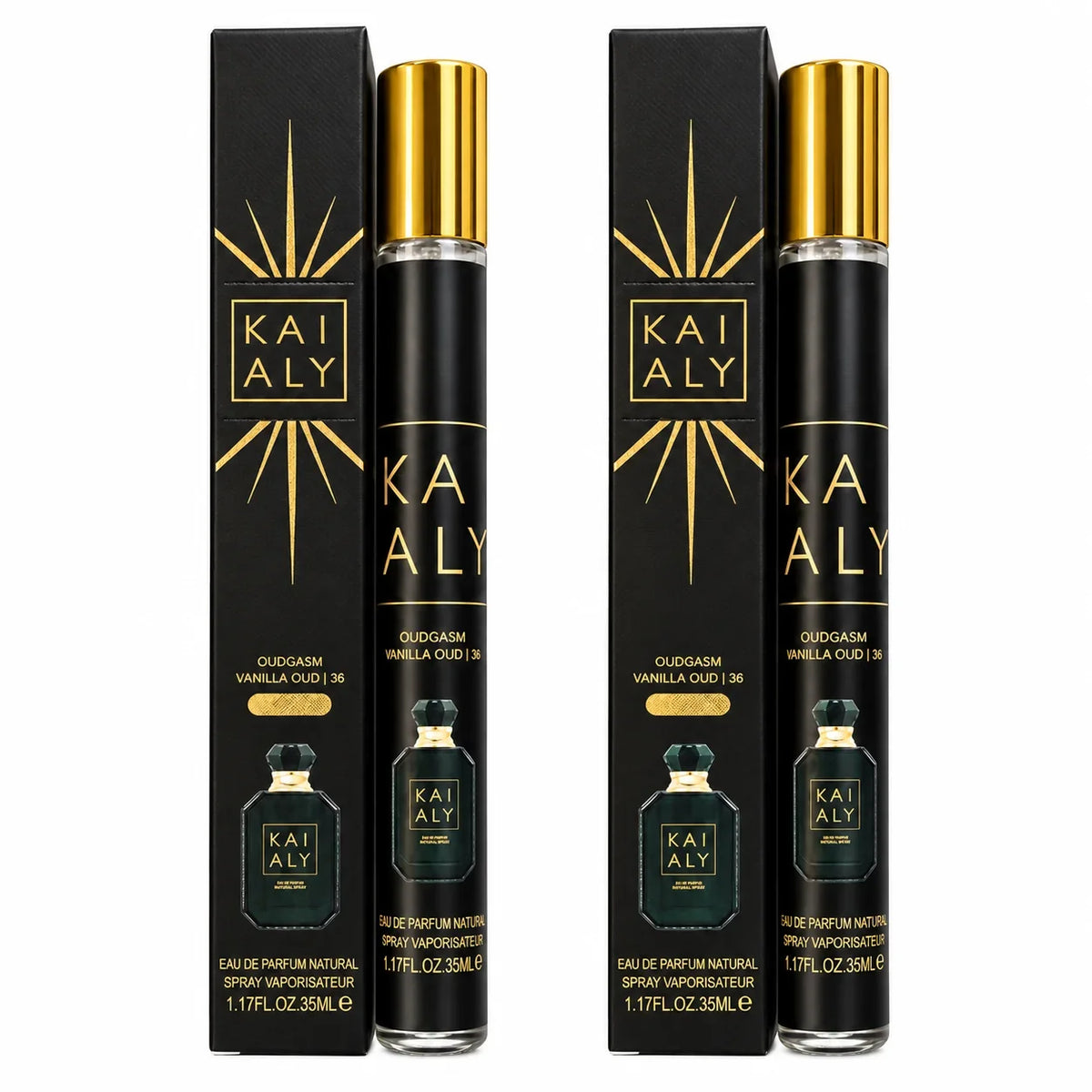 Vanilla Oud Men’s Travel Perfume Spray – 2 Pack