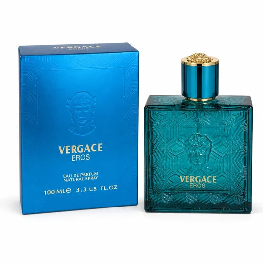 Versace Eros Blue Eau de Parfum 100ml / 3.3 Fl Oz - Men's EDP Fragrance Spray - Full Size Cologne for Men - Everyday and Evening Wear