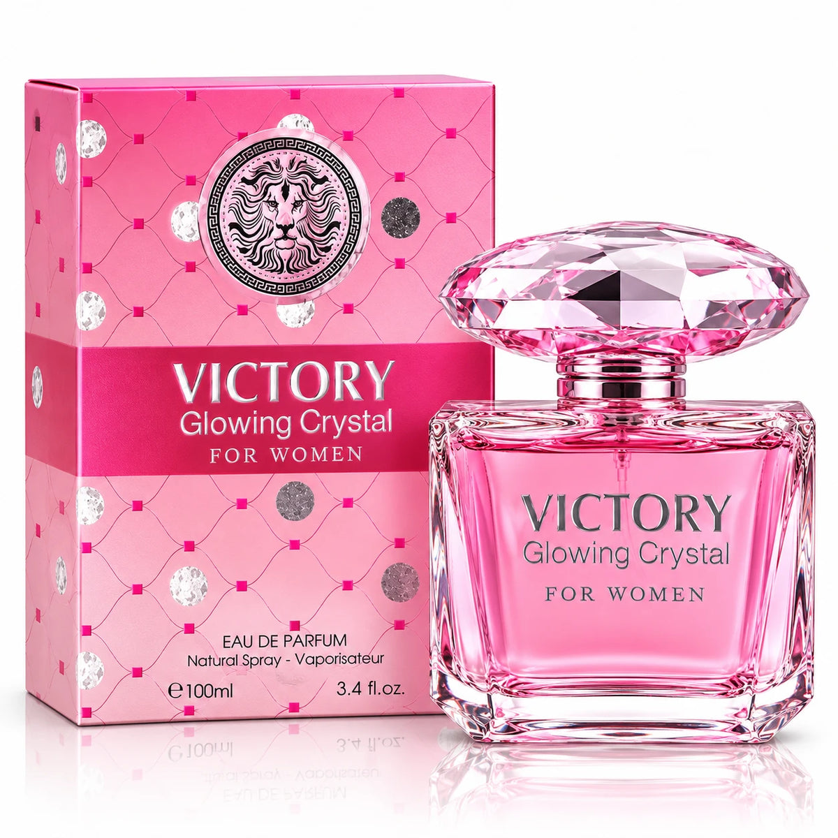 Victory Glowing Crystal Perfume for Women - 100ml / 3.4 Fl Oz Eau de Parfum Floral Fruity Fragrance.