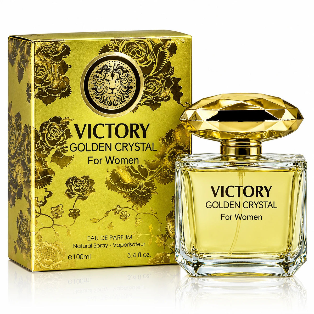 Victory Golden Crystal for Women - 100ml / 3.4 Fl Oz Eau de Parfum Floral Natural Spray Perfume Wear