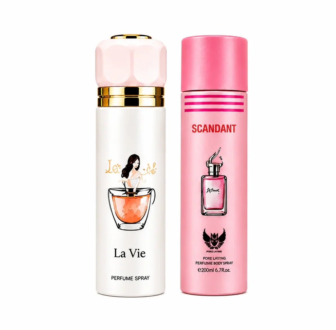 Women’s Perfume Body Spray 2 Pack – Long Lasting Fragrance Set – Floral & Sweet Elegant Scents