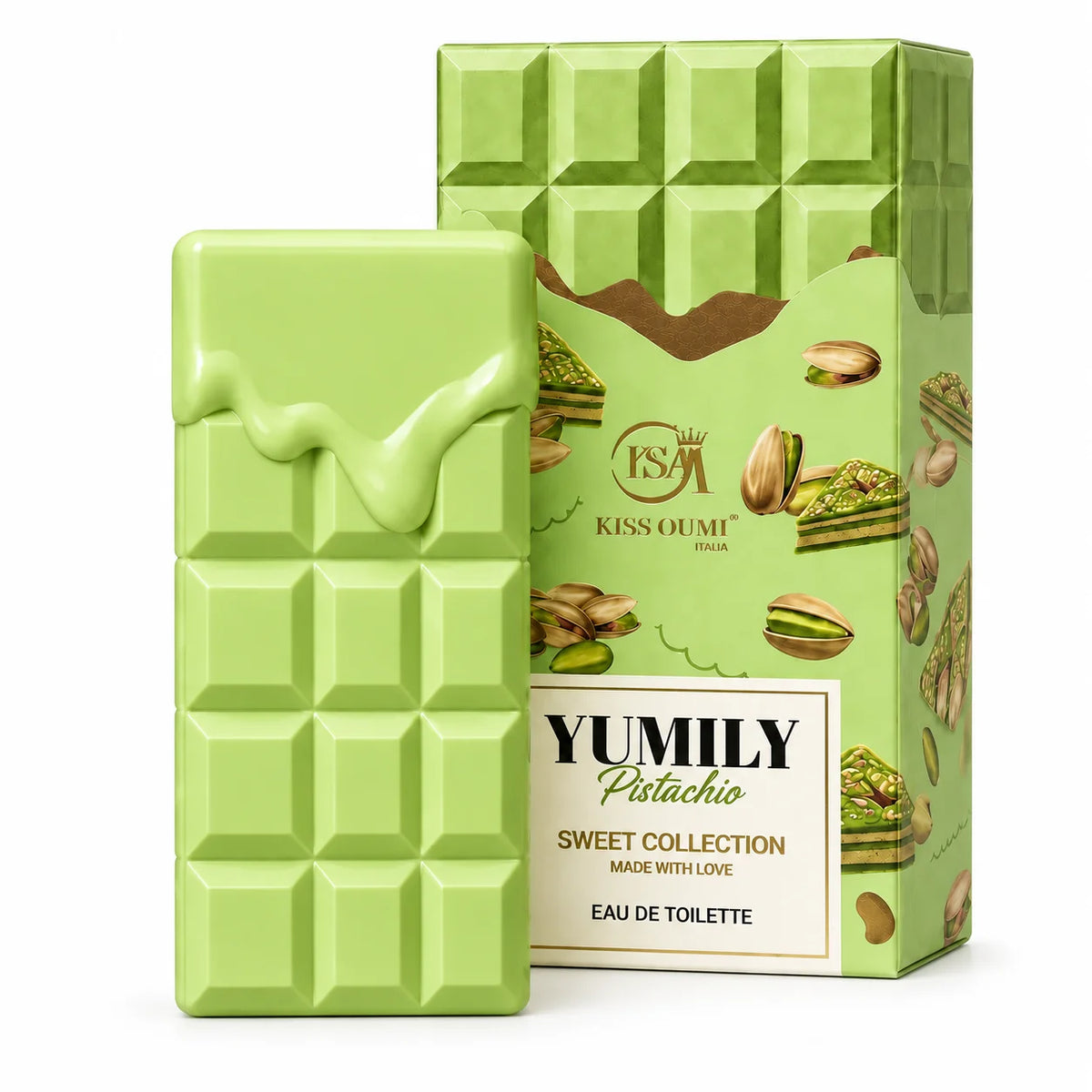 Yumily Pistachio Eau de Toilette - Sweet Gourmand Perfume - Nutty Pistachio Fragrance - Fresh Green Scent - Unisex Everyday Perfume