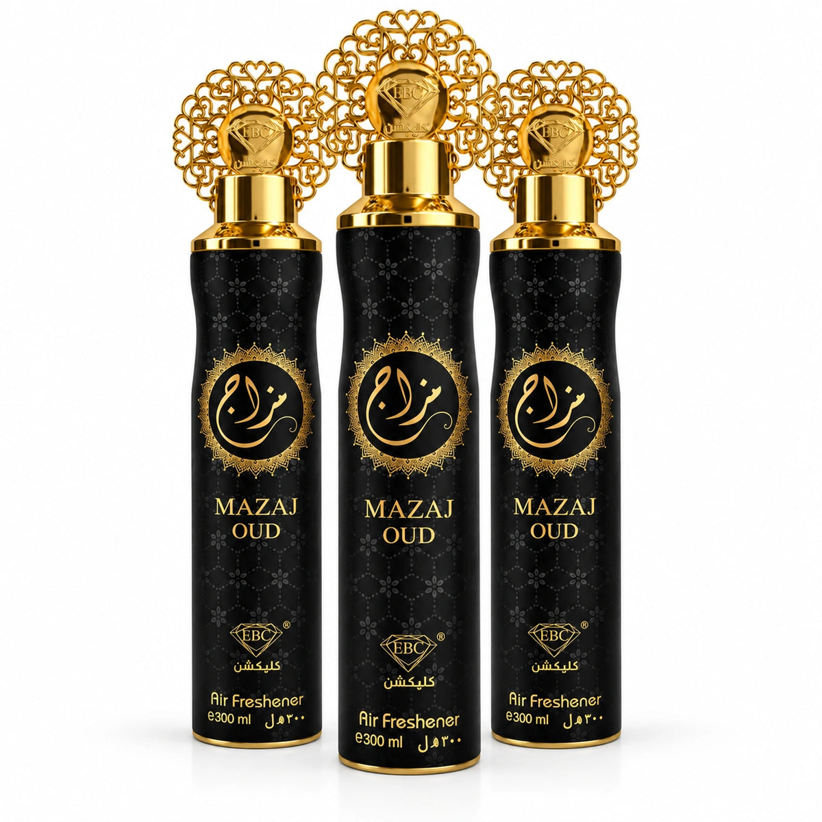 Mazaj Oud Air Freshener Spray 300ml - Arabic Oud Room Freshener - Home Fragrance Spray - Long Lasting Oud Freshener